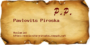 Pavlovits Piroska névjegykártya