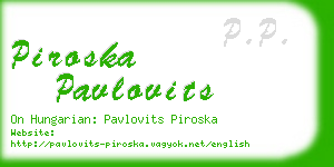 piroska pavlovits business card